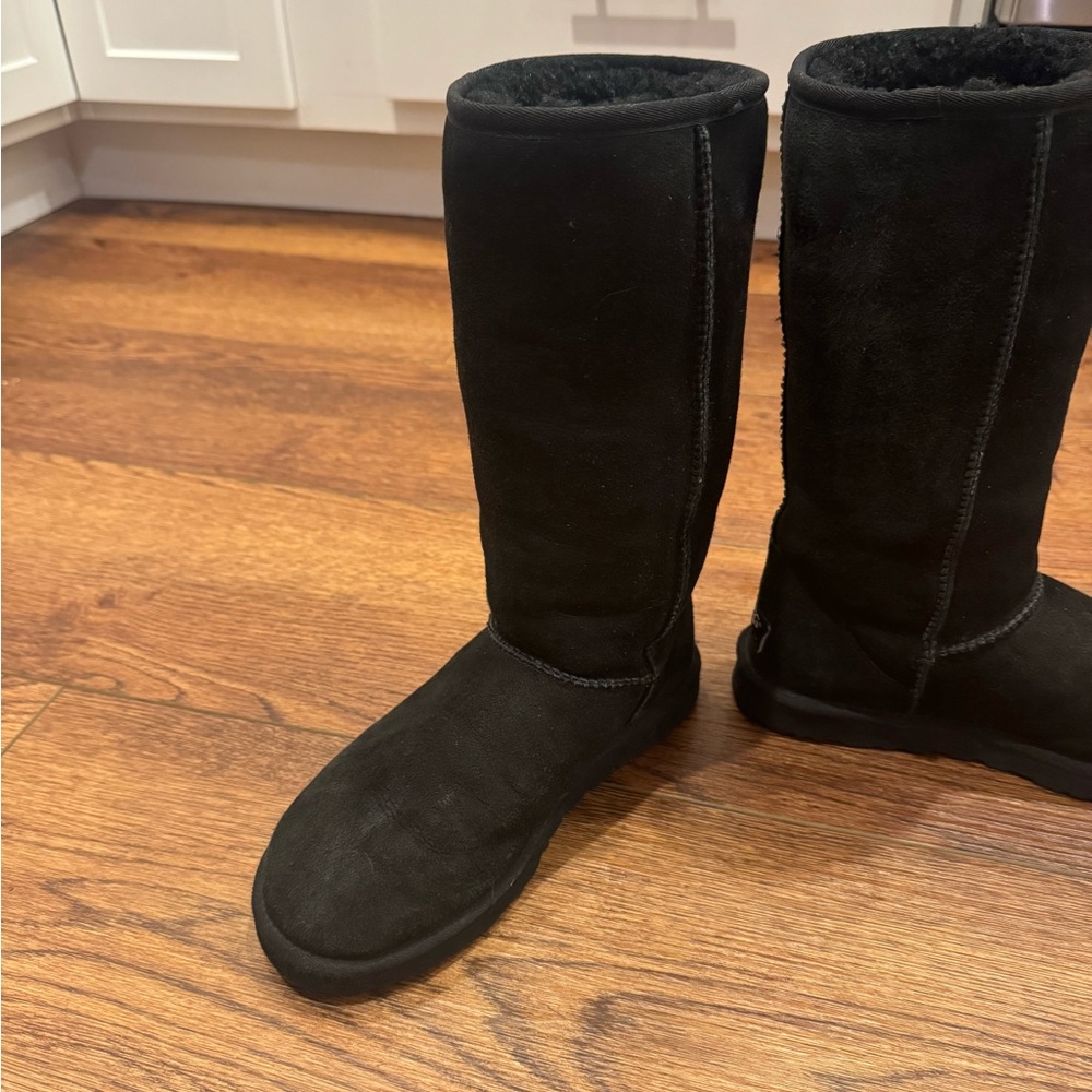 UGG Women's Classic Tall Black Winter Boots - Picture 8 of 15